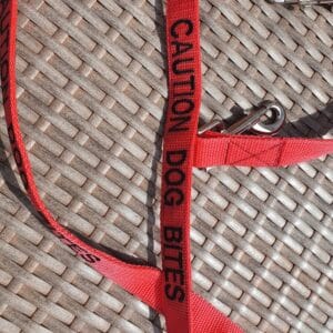 Embroidered Double Ended Lead (Caution, Dog Bites)